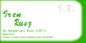 iren rusz business card